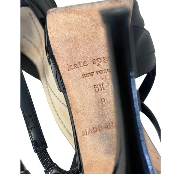 Kate Spade Lara Black Patent Strappy Heels 6.5 B - Picture 7 of 11